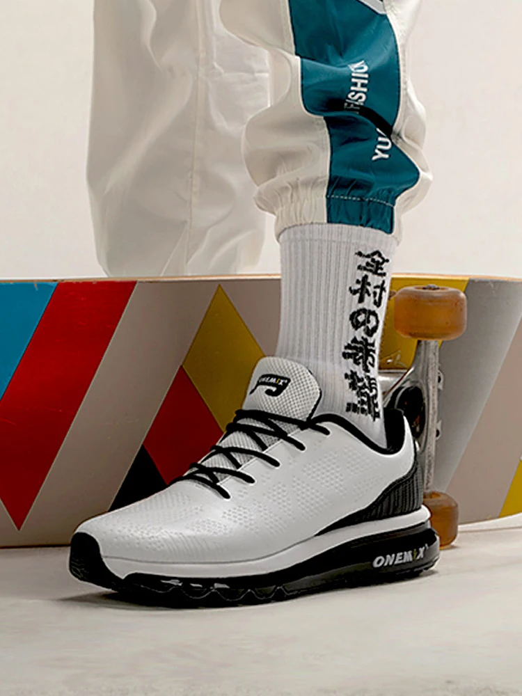 

onemix Sneakers Mens Waterproof Leather Air Sole Running Shoes Women Outdoor Sports Shoes Shock Absorption Male Walking Sneakers