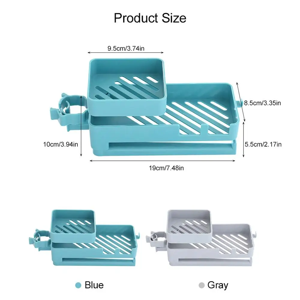 

Organizer Clip On Drain Rack Rotatable Bathroom Drying Home Double Layer Sink Faucet Kitchen Storage Soap Hanging Sponge Holder