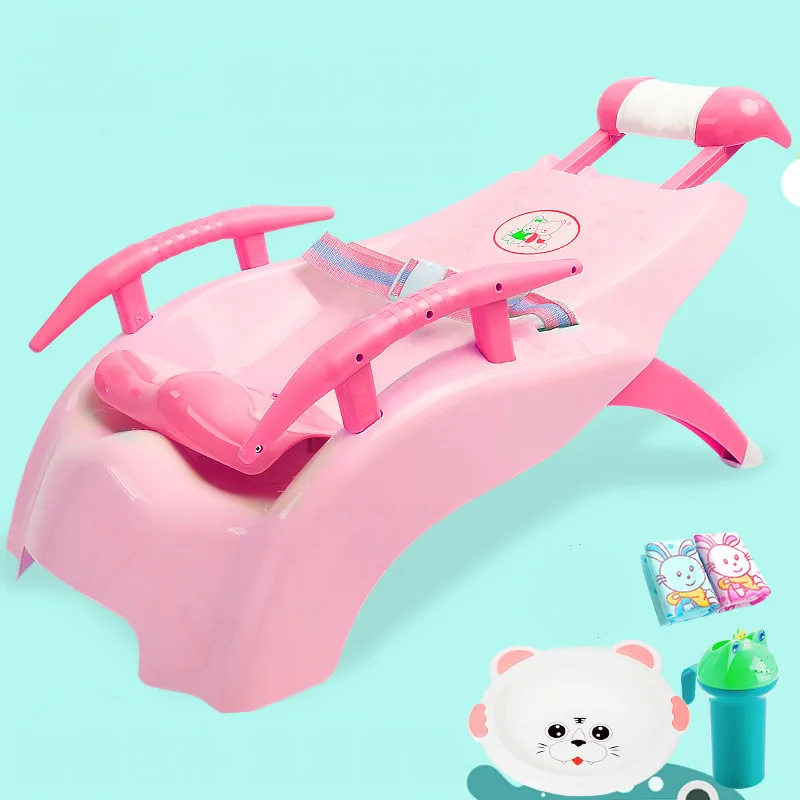 

Thickening Baby shower seats Children Shampoo Chair Foldable Adjustable Household Shampoo Loungers Extra Large baby lounger