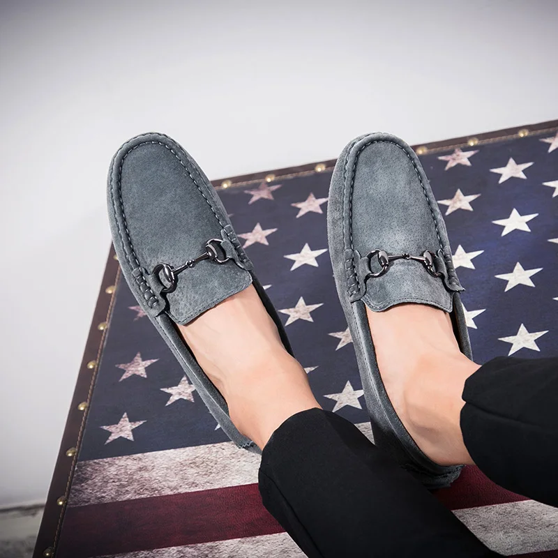 2022 Мужская обувь Лоферы Замшевая Мужские классические слипоны Модная для