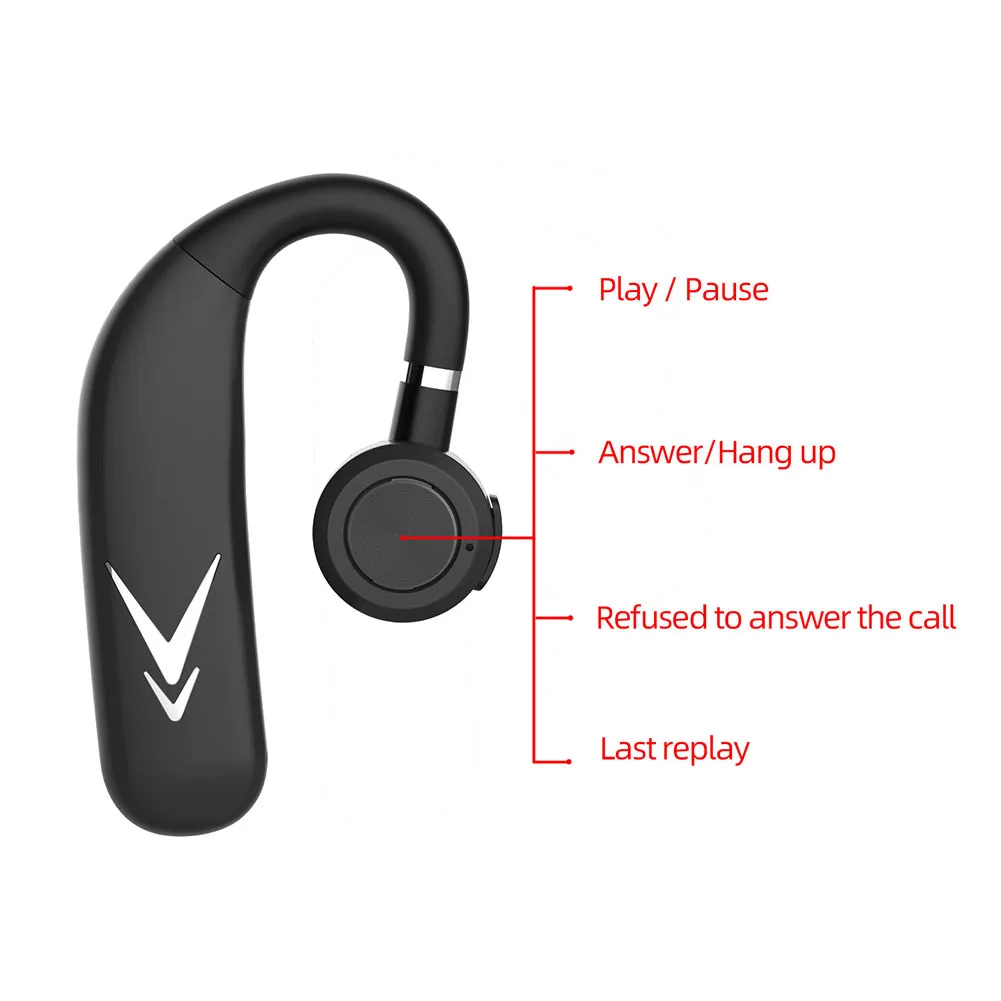 J6 Одиночная Беспроводная гарнитура Bluetooth-совместимые наушники-вкладыши с