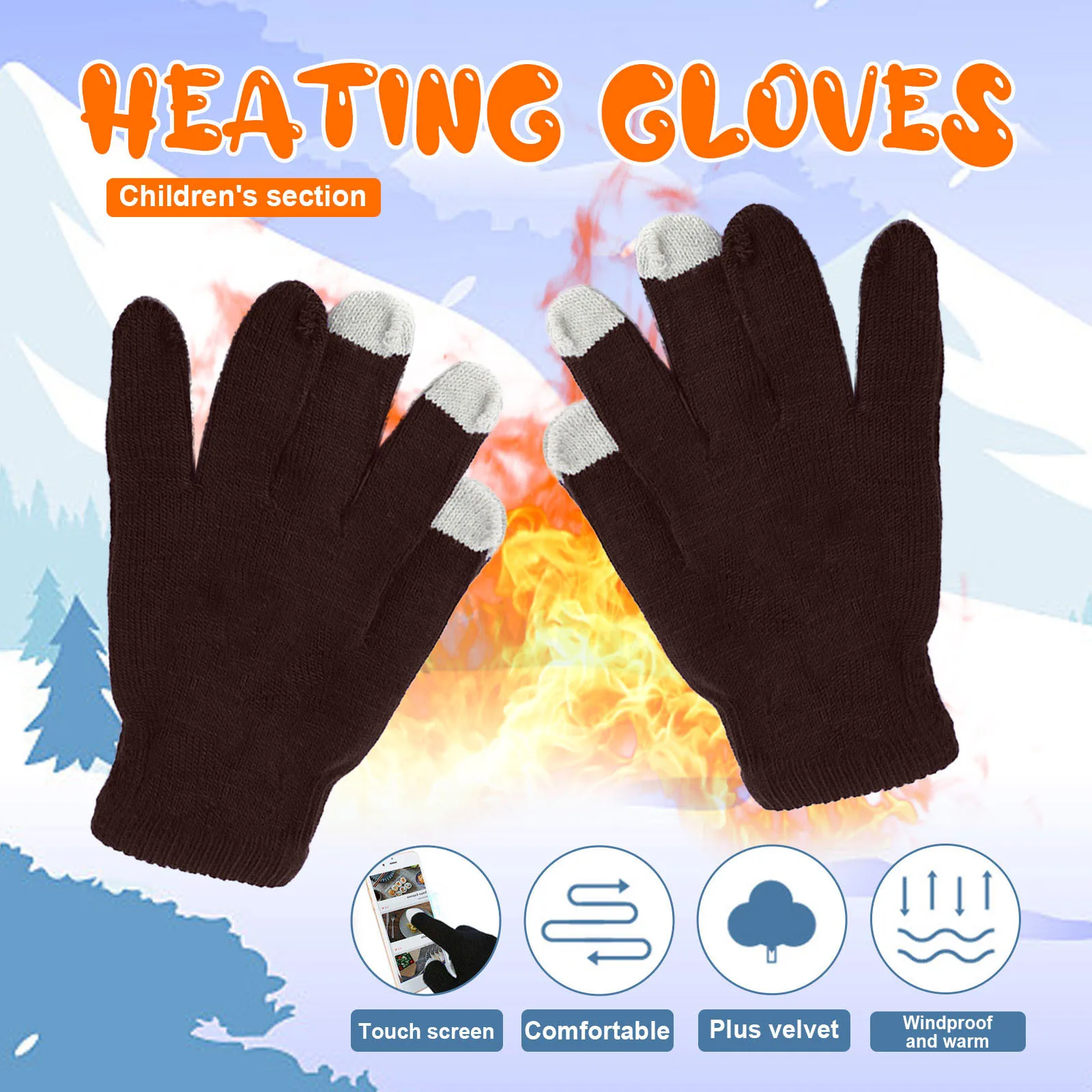 

Children's Non Slip Gloves Stretch Knitted Wool Show Finger Solid Color Cycling Gloves варежки детские зимние варежки женские зи