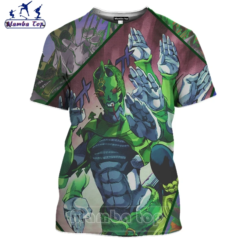 

Mamba Top 3D Print Japan Comics JoJo Bizarre Adventure T Shirt Men Sports Holiday Kujo Jotaro Anime Tshirt Women Superpower Tees