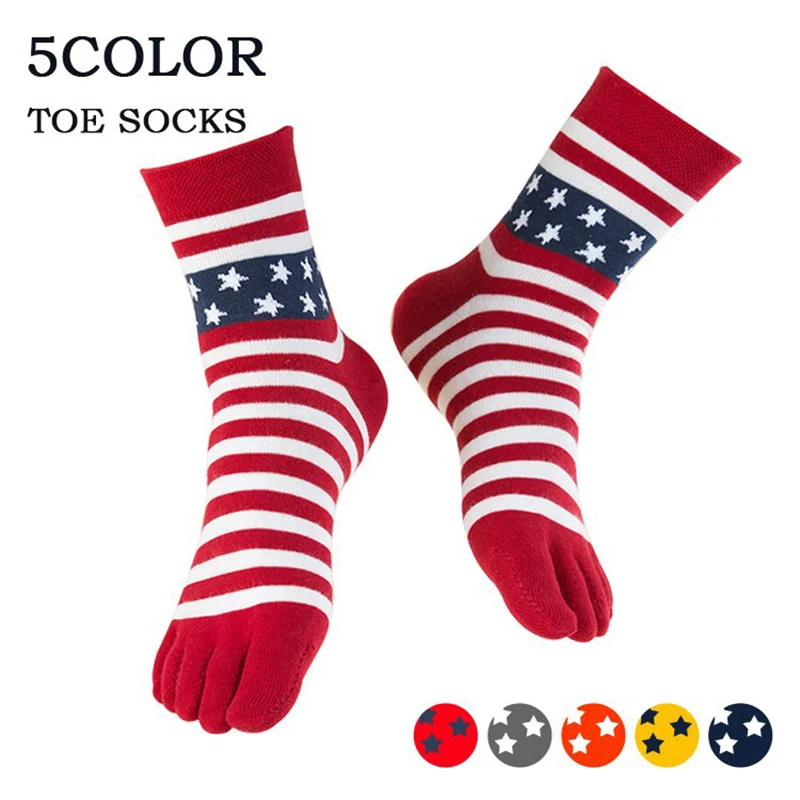 5 цветов брендовые полосатые носки с звездным носком красные белые модные