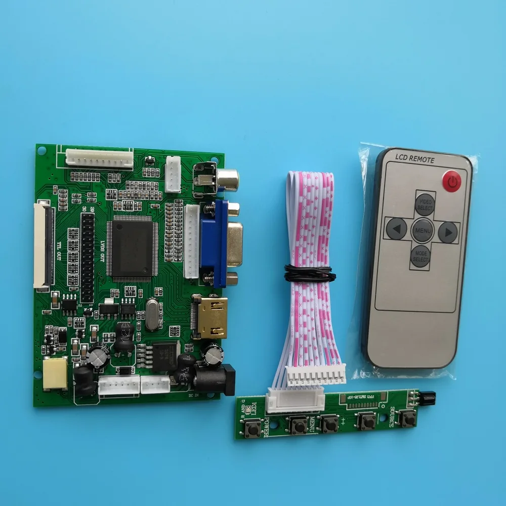 

for 9.0" 50pin 2AV+ VGA LCD AT090TN10 800(RGB)×480 panel remote HDMI-compatible Driver Controller Board Kit monitor