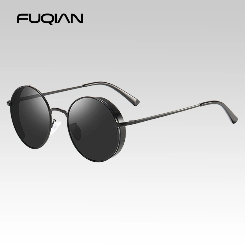 FUQIAN Ретро стимпанк поляризованные мужские Солнцезащитные очки Модные