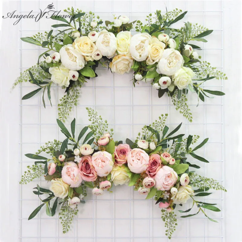 

Artificial Wreath Door Threshold Flower DIY Wedding Home Living Room Party Pendant Wall Decor Christmas Garland Gift Rose Peony