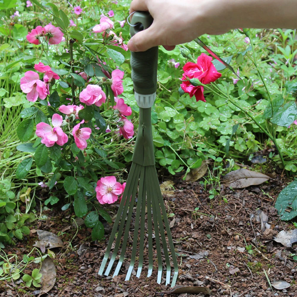 Садовые грабли с 9 зубцами для листьев металлический садовый инструмент пвх