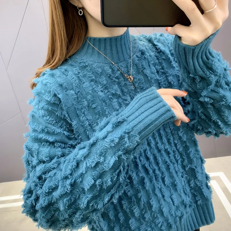 

Room 190082, 7 in row 5 】 make half a turtleneck pure color tassel turtleneck sweater [1188] 50