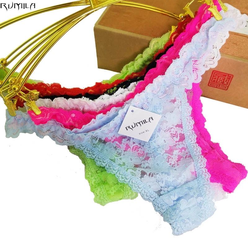 

colorful fashion Women's Sexy lace Thongs G-string Underwear Panties Briefs For Ladies lingerie T-back 3pcs/lot ah23