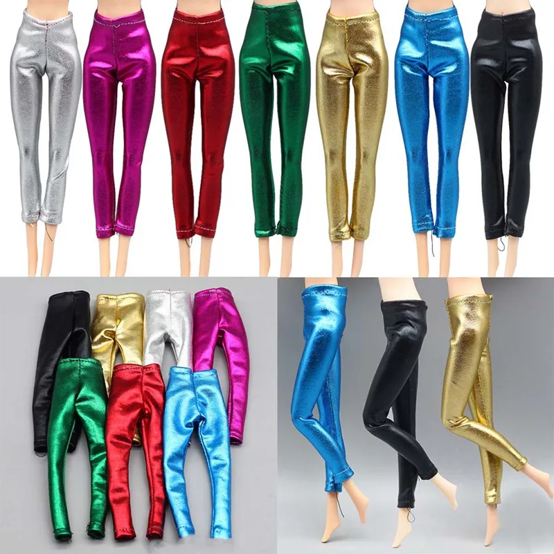 1 шт. эластичная яркая Цвет кожаные штаны на резинке для 29 см кукольная одежда