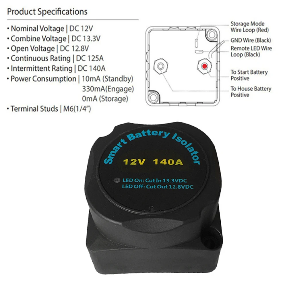 Реле чувствительное к напряжению автоматическое зарядное реле 140A двойной