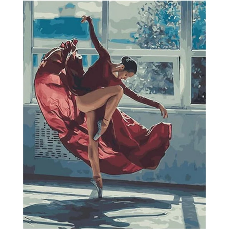 

GATYZTORY 40x50cm Painting By Number Kits For Adults Children Ballet Dancer Figure Picture By Number Handmade Home Decor Arts