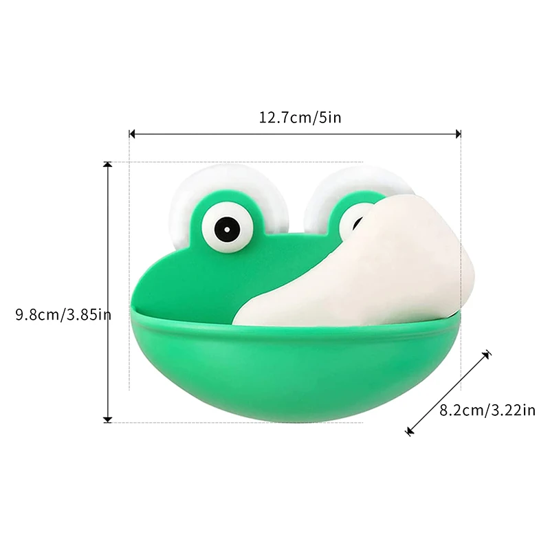 

Kitchen Soap Dish Drain Rack Shower Support Storage Holder ABS Frogs Shaped Soap Case with Suction Cups Bathroom Accessories