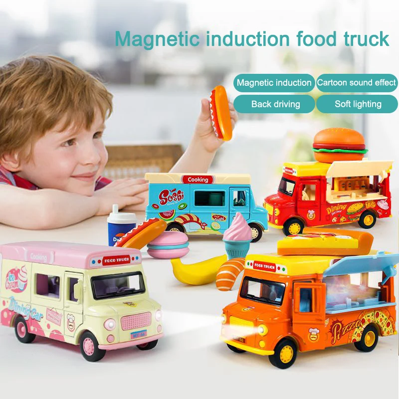 

Автомобильный фургон для еды 1:36, из сплава, для детей, для малышей, BM88