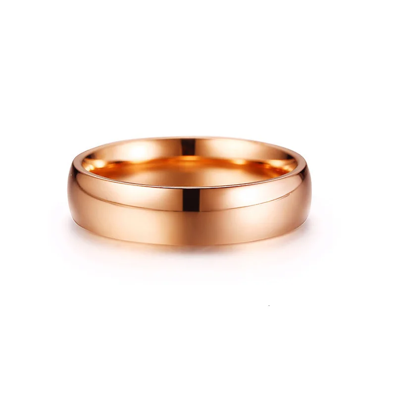 Rose Gold Color Vnox 5 мм Простые Кольца для мужчин и женщин Нержавеющая сталь в классическом стиле; Основная обручальное унисекс кольца в стиле casual - Цвет основного камня: Rose Gold Color