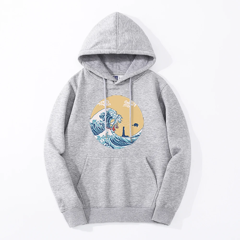 Японский аниме волна японский стиль Мужская толстовка 2020 Осень Хип-Хоп Уличная