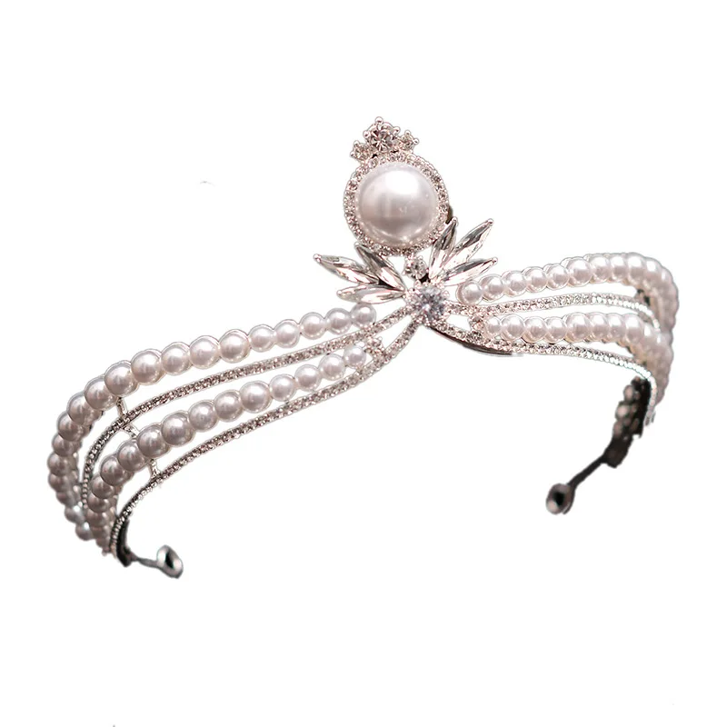 

Rhinestone Pearl Crown Party Baroque Bridal tiaras Wedding Hair Accessories