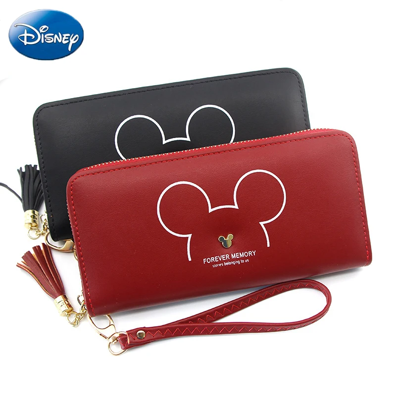 Disney Zipper Wallet Girls Coin Purse 2019 New Mickey Mouse Lady Clutch Long Handbag Card Holder Cute Female Bag Catoon Big | Мать и
