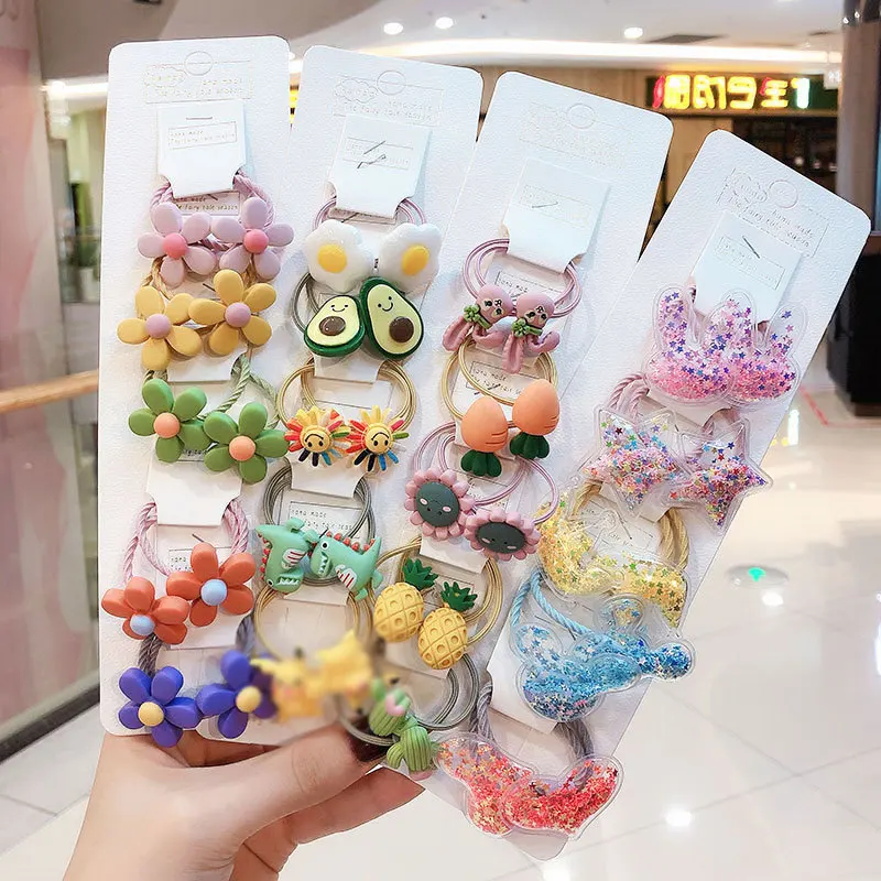 10 комплектов повязки на голову в виде милых фруктов держатель для хвоста Детская