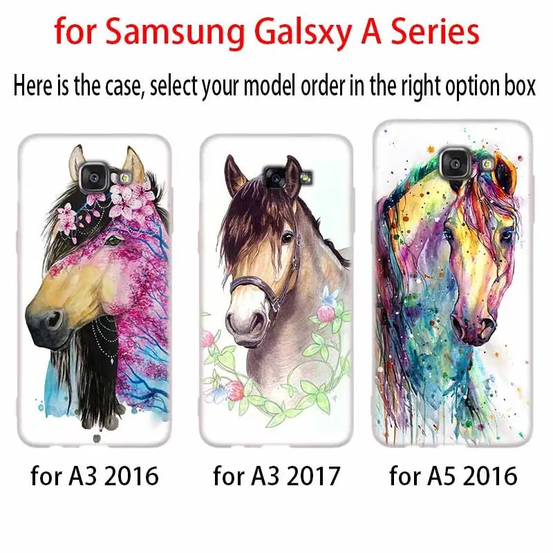 Акварель лошадь чехол силиконовый защитный для телефона Samsung A50 A70 A80 A30 A40 A90 A6 A8 A9 A7