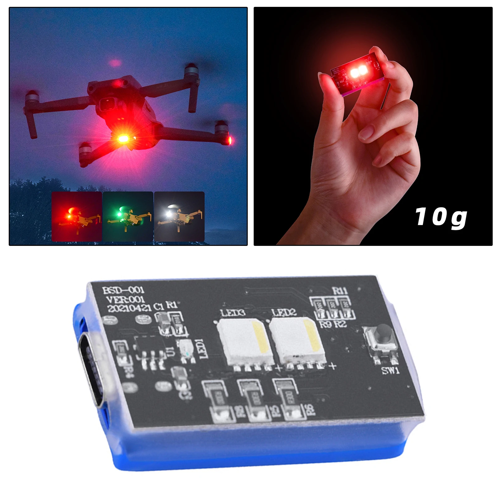

Цветная (RGB) Дрон мерцающий светильник s Ночной светильник 10 режимов FAA для DJI Mavic Air 2S для Mavic Mini Pro для Spark ночной поиск флэш Предупреждение