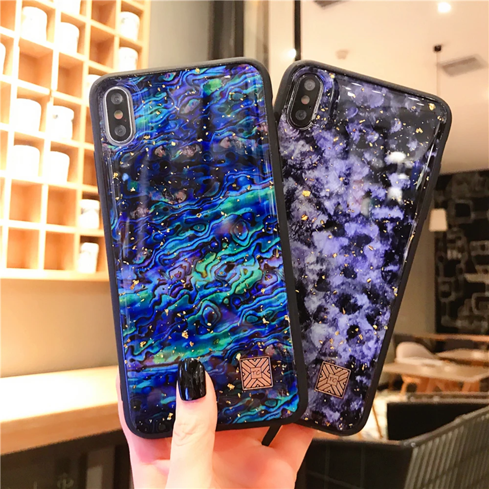 Мраморный чехол для телефона с золотой фольгой для iPhone 11 Pro XS Max XR X 7 8 6 6s Plus, мягкий силиконовый чехол с блестками для iPhone X