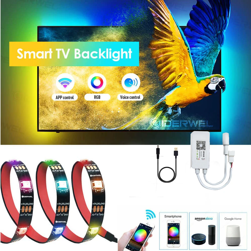 RGB ws2812b ws2812 IC Dream цветная светодиодная лента многоцветный эффект USB Wi Fi адресный