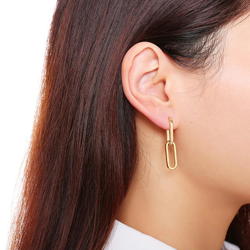 

original design Gold hoop earrings copper asymmetrical earrings gold female models hot earrings gold hoop earrings