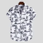 2021 модная мужская гавайская рубашка с коротким рукавом, быстросохнущая, стандартная азиатская модель, летние повседневные пляжные рубашки с цветочным принтом для мужчин