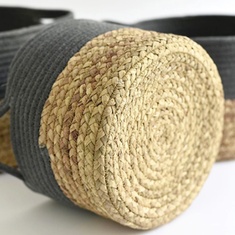 Противоударная заданяя из хлопчатобумажного каната корзина для хранения ручной