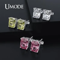 umode small colorful cz studs earrings for women crystal zircon earrings fashion jewelry korean style accessories mujer ue0594