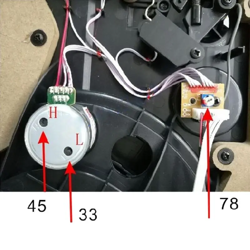 Металлический поворотный двигатель для проигрывателя с 3 скоростями 33/45/78