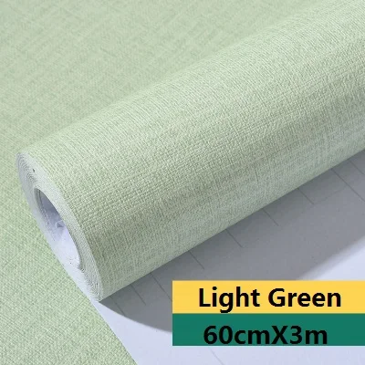 Flax Light Green Съемная Водонепроницаемая контактная бумага для спальни настенная самоклеящаяся сплошное цветное стенное панно настенная бумага кожура и палка настенная крышка наклейка - Цвет: Flax Light Green