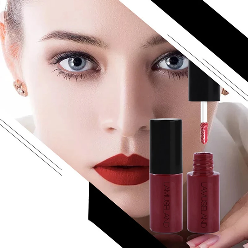 Lamuseland водонепроницаемый Стойкий матовый мини жидкая помада легко переносить 12