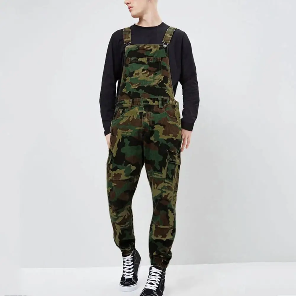 Мужские брюки уличная одежда камуфляжные джинсы с принтом комбинезон штаны на