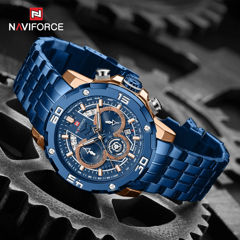 Мужские часы для синих кварцевых наручных часов мужские многофункциональные с