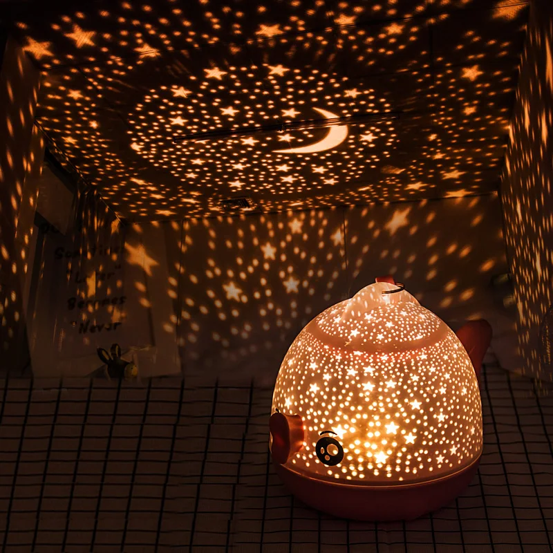 Беспроводной Ночной светильник с управлением проектор вращающееся звездное
