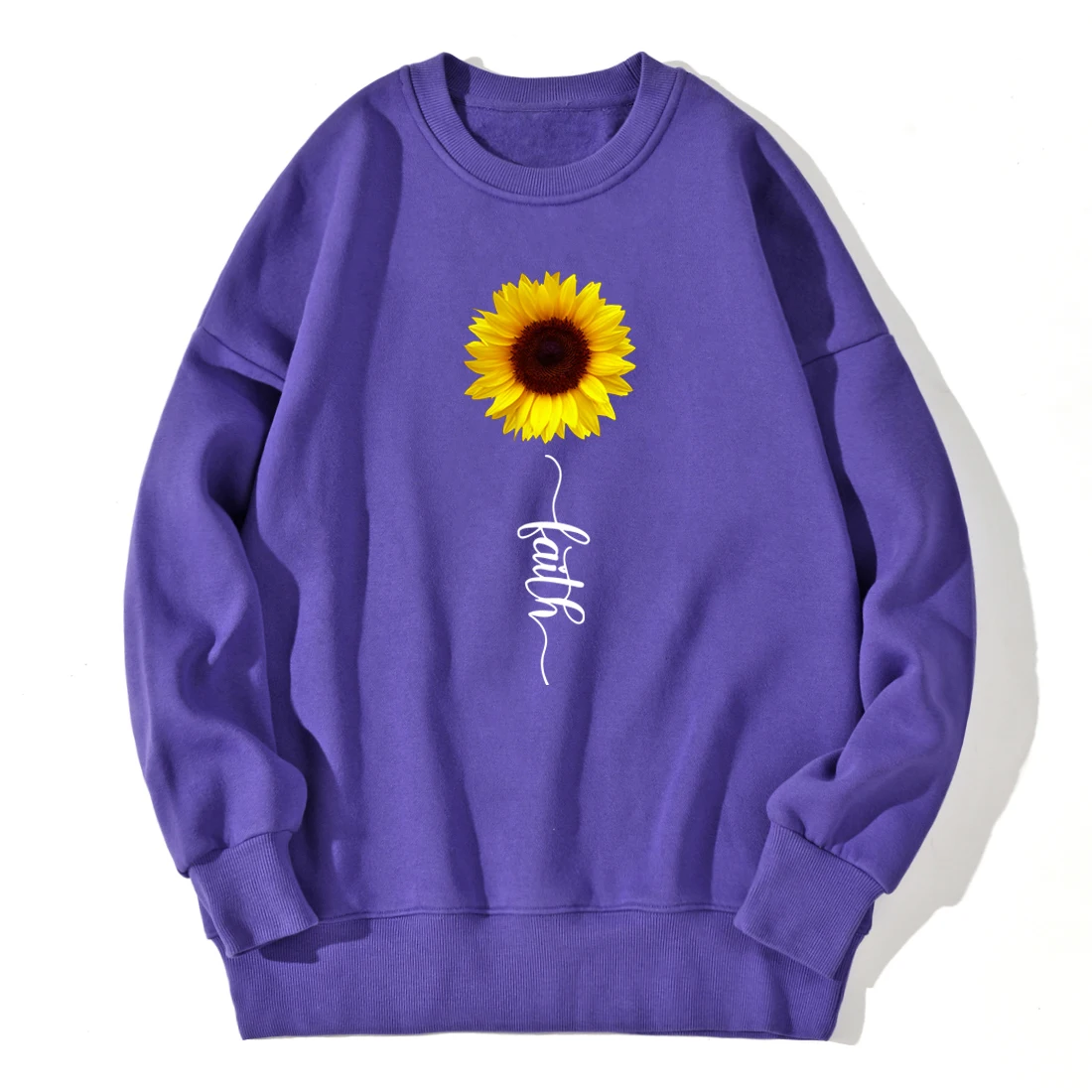 

Sunflower Drop shoulders Sweatshirt For Mens Long Sleeve Harajuku Tops Outwear Fashion Clothing Retro Autumn Sudaderas Masculino