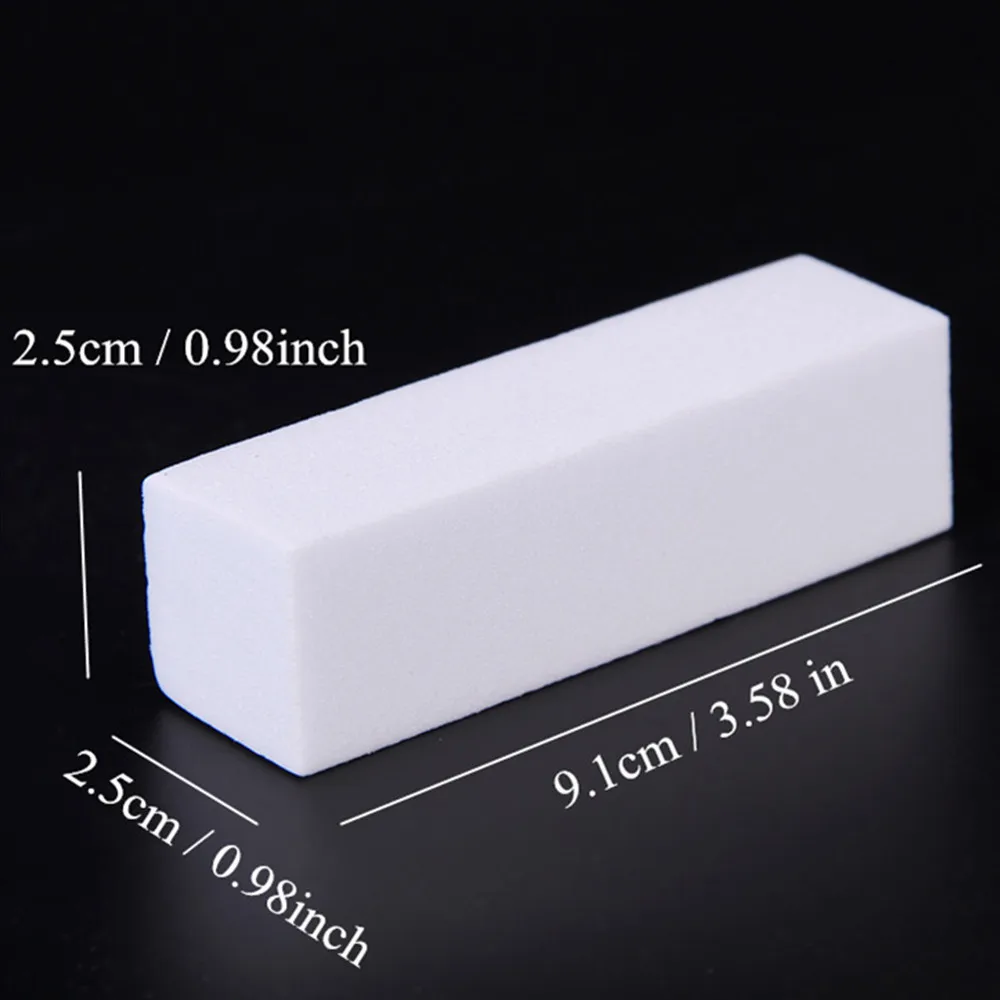 10Pcs/set White Sponge Nail Buffers for Nail Files Block Grinding Polishing for UV Gel Nail Polish DIY Manicure