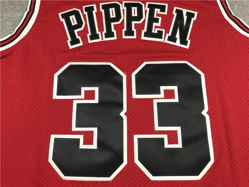

NBA Men's Chicago Bulls #33 Pippen Red Retro Basketball Jerseys Men Sports Jerseys