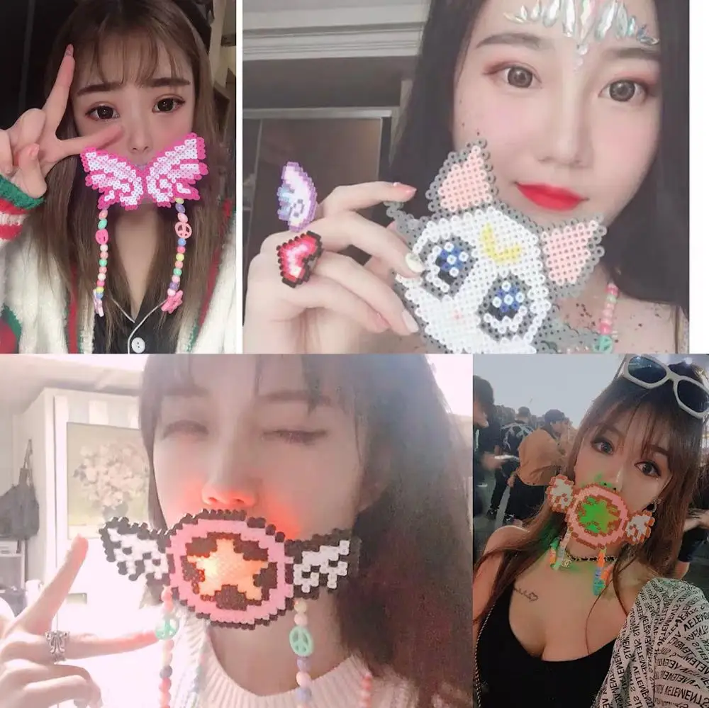 Вечерние EDM музыкальный фестивальный рейв светодиодный ниппель Kandi ожерелье