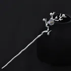 Заколка для волос с натуральным жемчугом, серебро 925 пробы