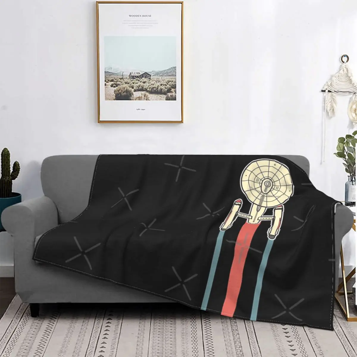 

Manta a cuadros para cama, cobertor de cama con capucha, toalla de playa de lujo, Uss Enterprise Star Trek, 90