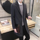 BOLUBAO новое шерстяное пальто для мужчин осень-зима Тонкий однобортный повседневный мужской Тренч пальто в Корейском стиле однотонное пальто