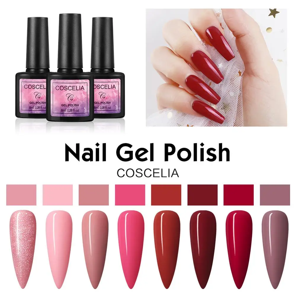 Гель лак COSCELIA для маникюра 8 мл Полупостоянный УФ светодиодный ногтей
