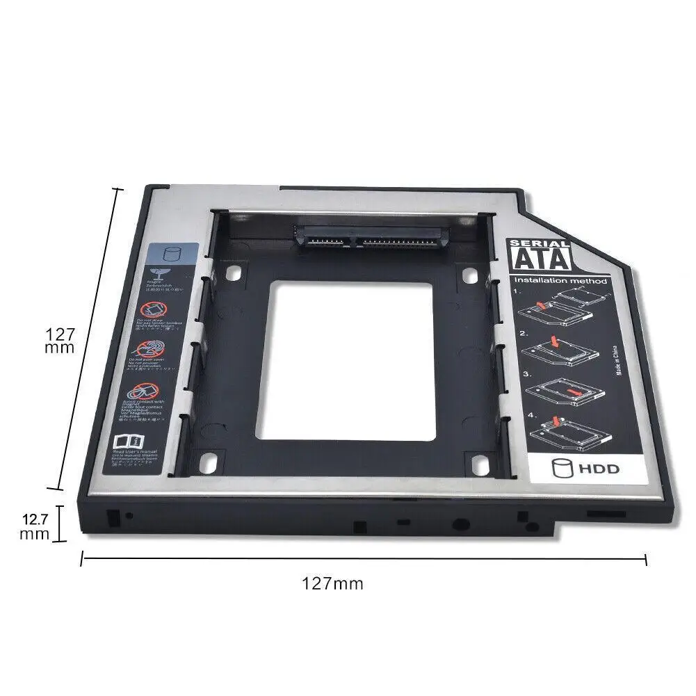 12,7 мм SATA 3,0 2nd HDD Caddy 2," чехол для SSD, HDD жесткий диск Корпус DVD адаптер 2 ТБ для ноутбука CD-ROM оптического устройства