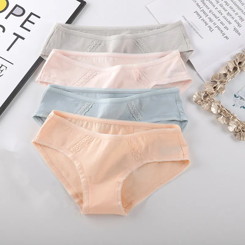 3 шт./партия сексуальные хлопковые трусики для женщин с низкой посадкой