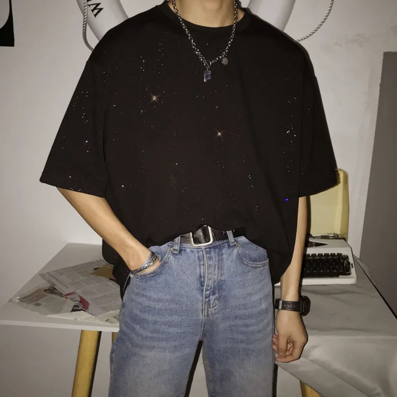 Футболка мужская с коротким рукавом модная однотонная Повседневная Свободная