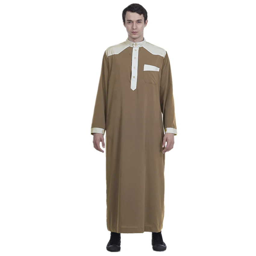

New Arab Men Clothing Jubba Thobe Muslim Fashion Dress Kaftan Saudi Arabia Eid Ramadan Abaya Dubai Islamic Clothing
